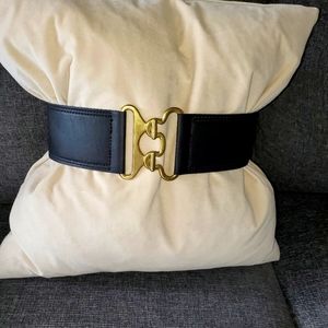 Black elastic belt waist cincher